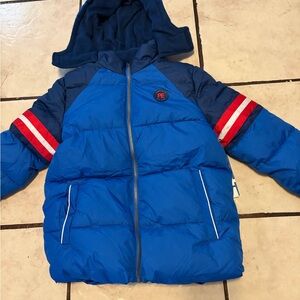 Perry Ellis Kids Puffer Jacket in Blue with Red Accents